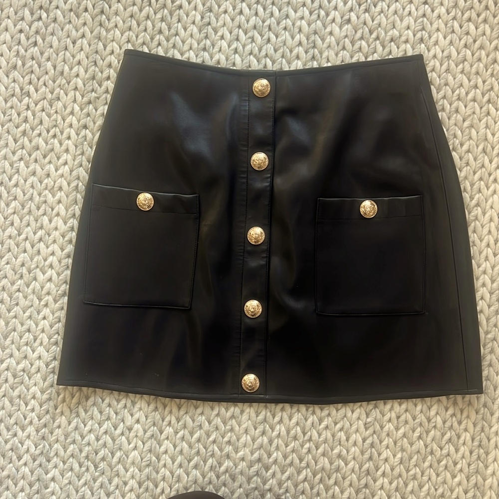 Black leather skirt